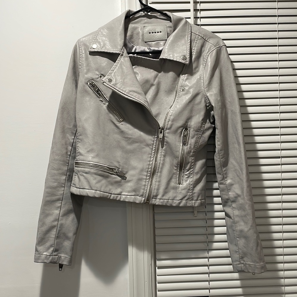 BLANKNYC Grey leather jacket